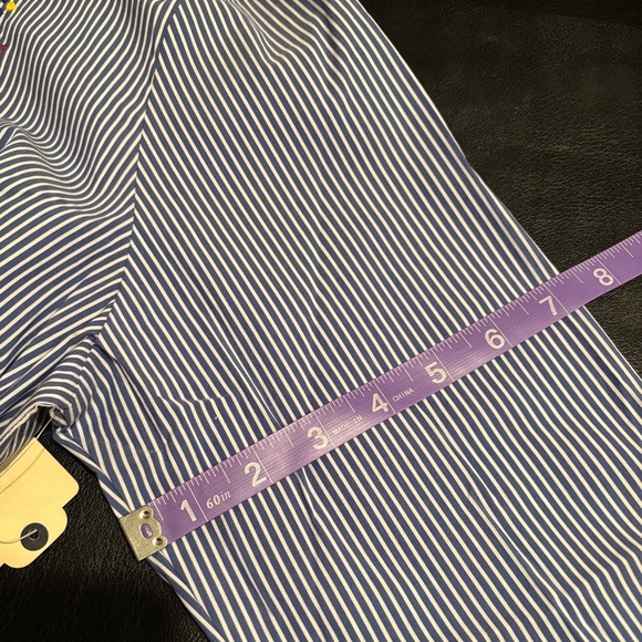 ✨Host pick ✨Ladies Blue & White Stripe Floral Embroidered Bell Sleeve To… - Picture 15 of 16